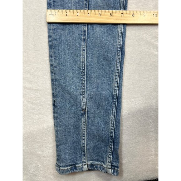 Zara Jeans Womens 6 Blue Denim Straight Skinny Split Ankle‎ High Rise - Picture 10 of 10